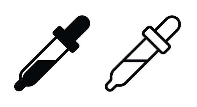 dropper icon set black and white line art