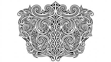 Intricate Black and White Swirling Decorative Pattern. © Kaposxe
