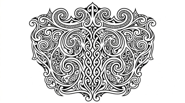 Intricate Black and White Swirling Decorative Pattern.