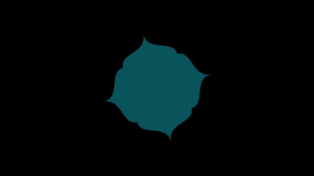 Teal geometric polygon shape with soft edges on black background