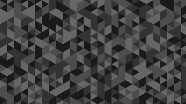Dark Abstract Geometric Triangle Pattern Background with Black and Gray Low Poly Texture