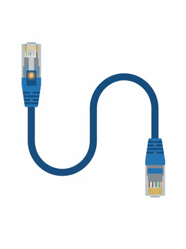 Wired Communication Cable on Clean Background