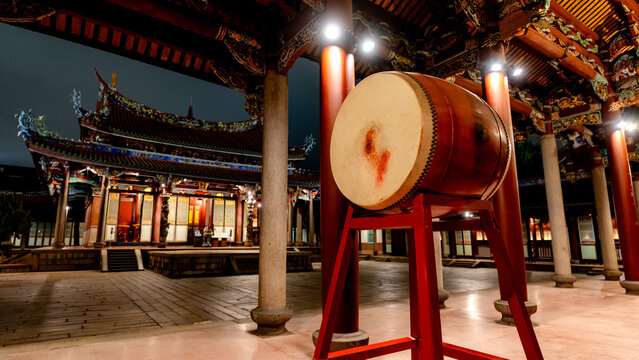 Confucius Temple in Datong District, Taipei at night
