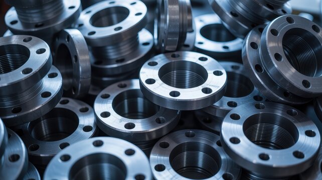 Industrial steel flanges with threaded internal bores
