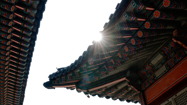 Traditional roof detail at Gyeongbokgung Palace