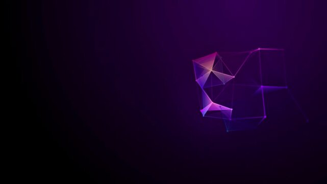 Abstract Polygon Network with Purple Digital Technology Background Animation
