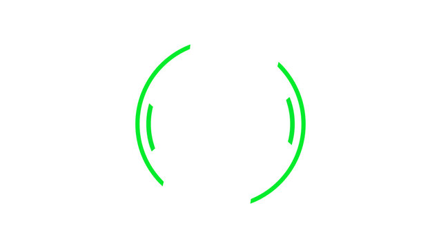 Green broken circle arc brackets illustration on transparent background