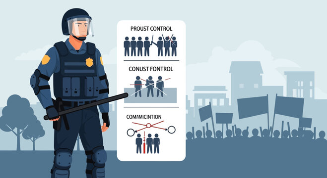 Riot police officer in full gear.