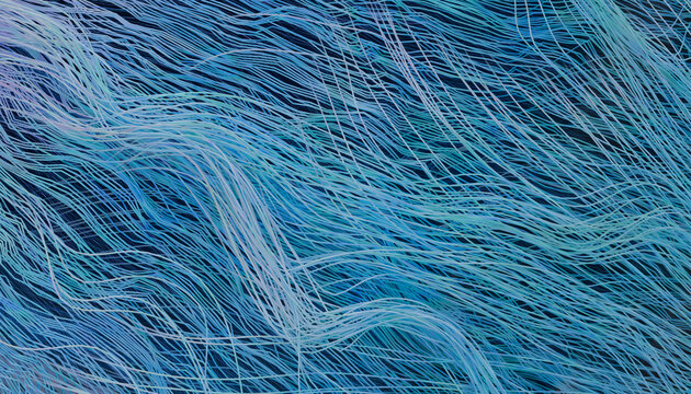 Intricate blue line render creating an abstract pattern