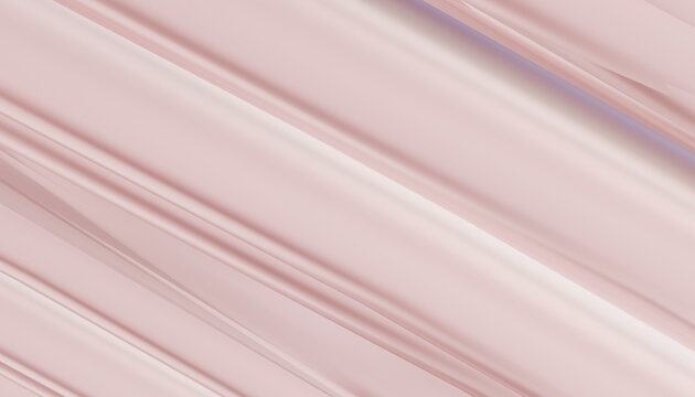 Abstract pastel hair-like strands flowing in soft 3D render