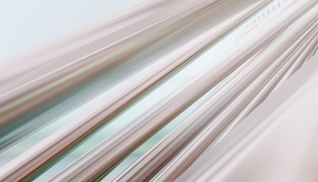 Abstract pastel hair strands 3D render with glossy flow
