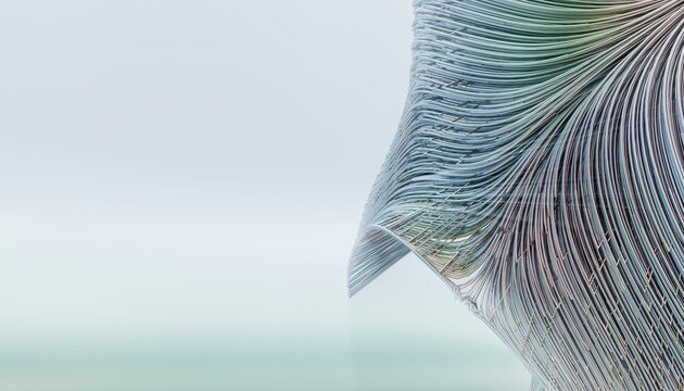 Abstract 3D hair strands texture with soft background