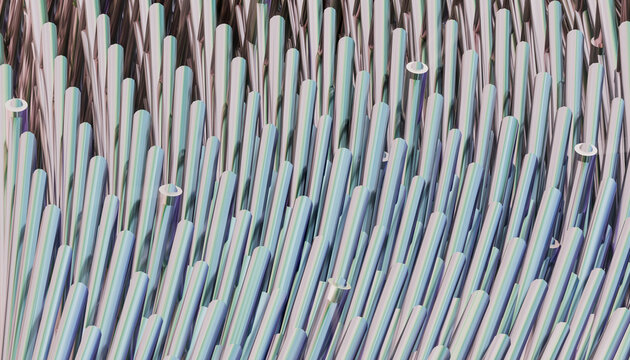Abstract hair strand render with glossy fiber texture background