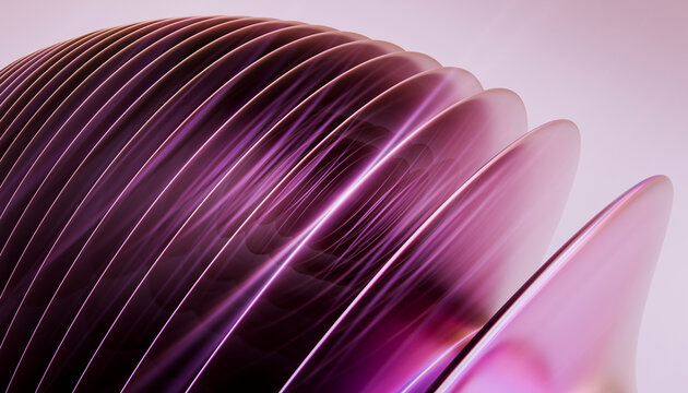 Reflective colorful geometric waves in glossy abstract design