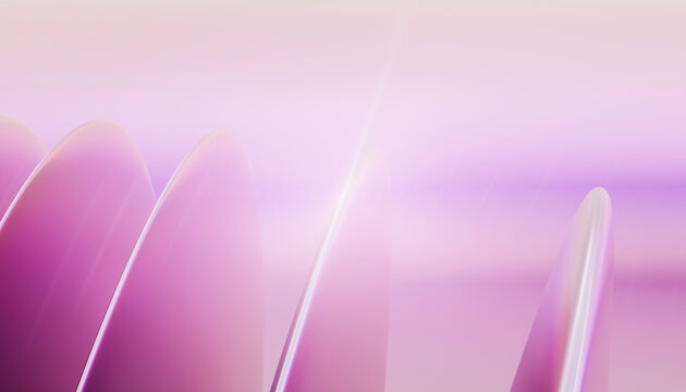 Colorful reflective geometric curves in soft gradient light