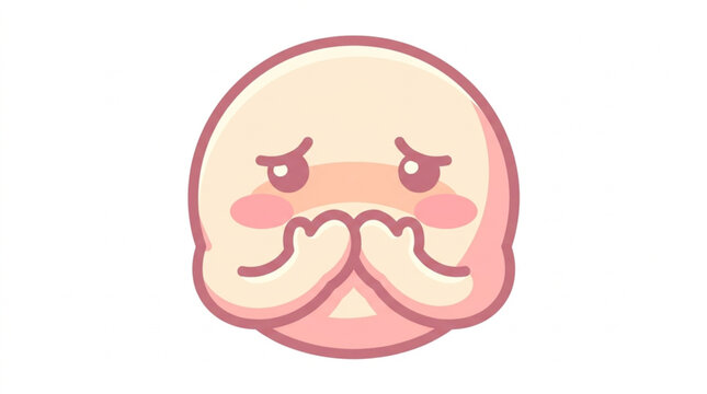 Cute blushing emoji face showing embarrassment and worry.