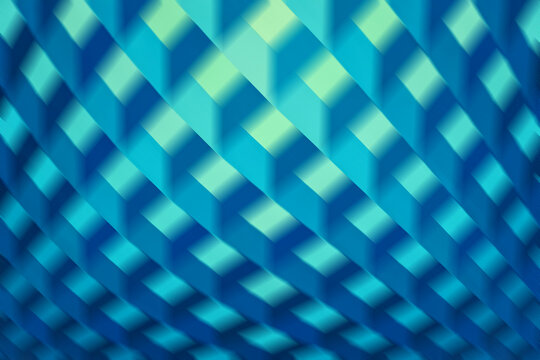 Geometric blue pattern with multicolored background