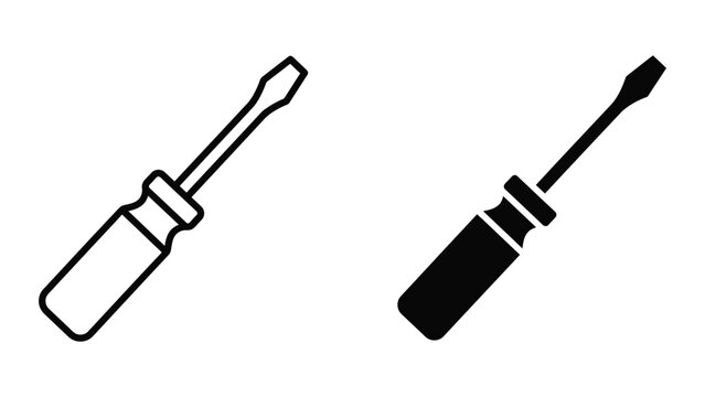 Flat design screwdriver set with two types