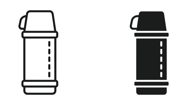 Two thermos bottles with different colors side by side