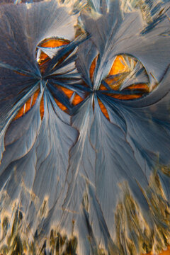 Abstract Macro Detail of Crystalline Glaze on Ceramic Vase