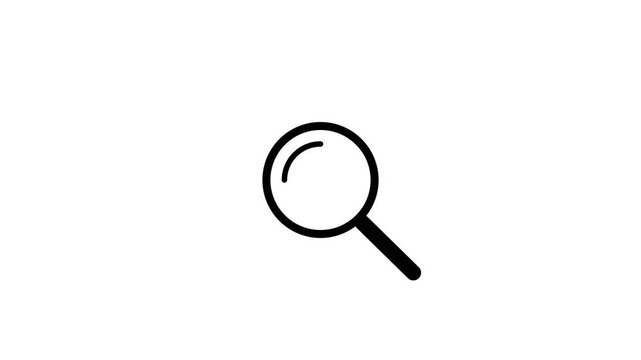 searching icon animated video design.simple magnify icon magnify Analysis data.4k animation video