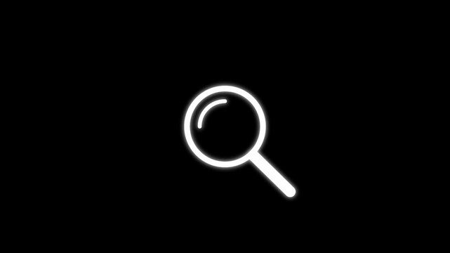 searching icon animated video design.simple magnify icon magnify Analysis data.4k animation video