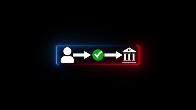 Mobile payment and secure online banking transaction concept. man using smartphone and credit card, verifying digital transfer through mobile app for fast,safe, 4k animation video