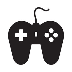 game controller icon black silhouette on white background © MdABULKALAM