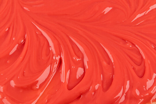 Close-up of creamy strawberry mousse dessert texture