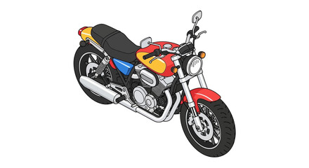 Obraz premium Isometric Illustration of a Classic Cruiser Motorcycle