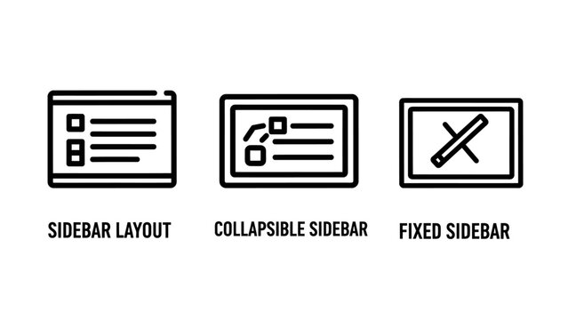 Sidebar layout collapsible sidebar fixed sidebar icons with web design user interface information architecture user experience collapsible interface navigation software application technology
