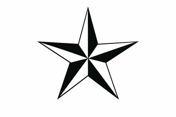 Fototapeta premium Black and white compass navigation star on a clean background