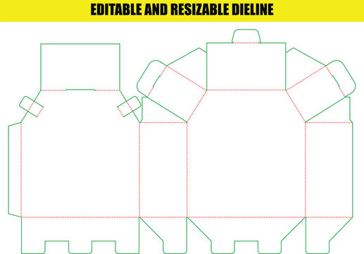 Custom hexagonal product packaging template with complex structural folding pattern for unique retail merchandise container design creation