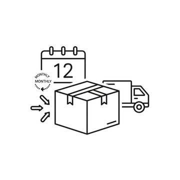 Reliable monthly subscription package delivery service illustrating streamlined shipping logistics, consistent product distribution, and dependable recurring orders