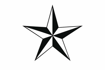 Obraz premium Black and white nautical star compass symbol with bold lines