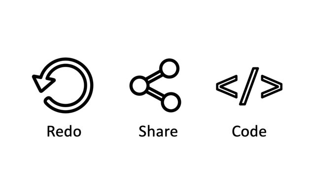 Software development and web interface icons representing redo action social sharing programming code with development software interface programming connection technical computer technology