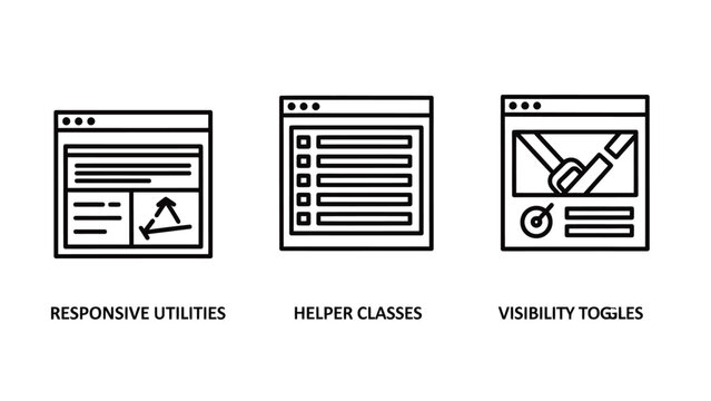 Web development responsive design interface icons with responsive development software interface programming visibility function technology internet application frontend structure