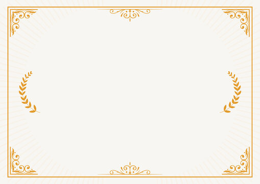 Minimalist certificate frame with blank area for hall of fame induction
