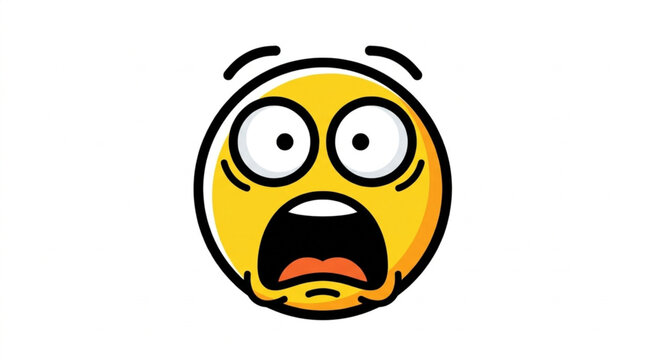 Scared Emoji Face Expressing Shock and Fear.