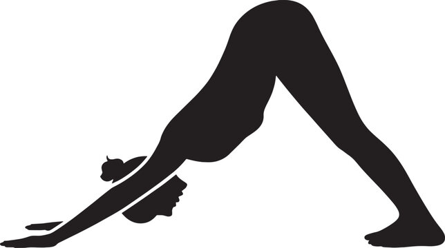 Yoga Stretching Leg Black Silhouette Icon Vector