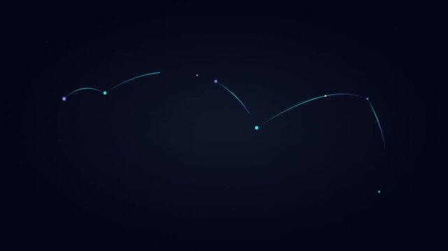 Modern Digital World Map Connecting Dots Loop