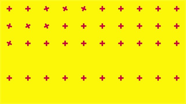 Modern Crimson Plus Sign Pattern Spinning On Bright Backdrop