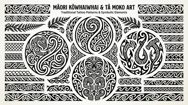 Maori Korowai and Ta Moko Art Designs.