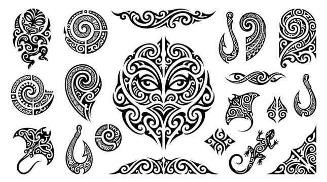 Maori Tribal Tattoo Designs Collection.