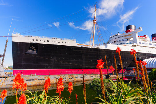 Long Beach, California - January 7, 2026: RMS Queen Mary Ocean Liner in Long Beach California