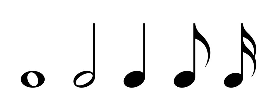 Musical note symbols icon set