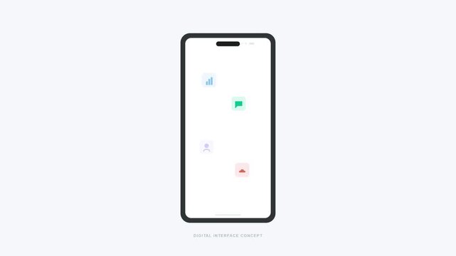 mobile app development smartphone interface digital concept animation