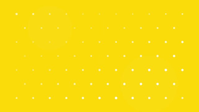 minimal white dots pulsing on vivid yellow backdrop