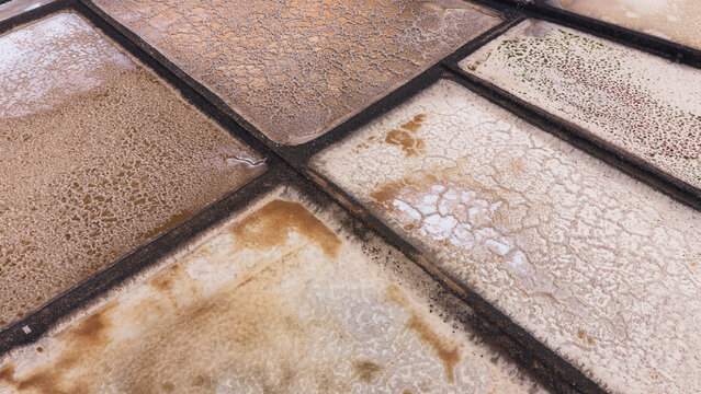 Abstract patterns of Janubio salt flats in Lanzarote