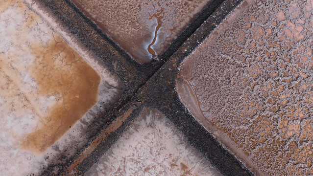Abstract aerial view of Janubio salt flat, Lanzarote